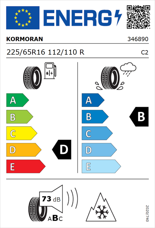 Tyre Label for Kormoran All Season Van 225/65R16 112/110R